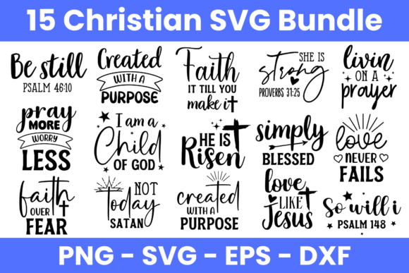 15 Christian SVG Bundle for T-Shirt Designs