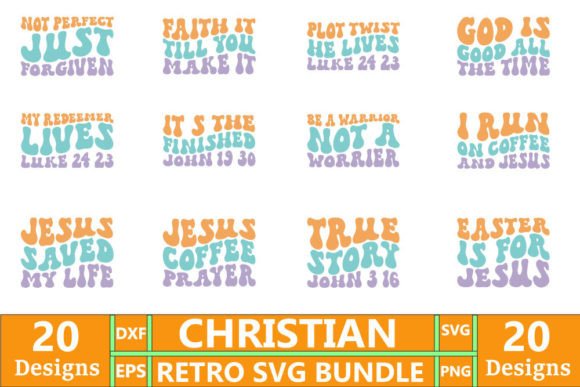 Christian Retro T-shirt Design Bundle