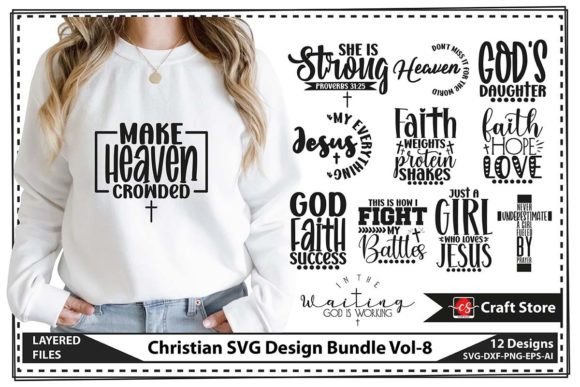 Christian SVG Design Bundle Vol-8 for T-Shirt Designs