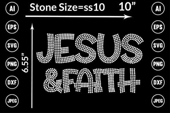 Faith and Jesus Rhinestone Templates T-Shirt Designs