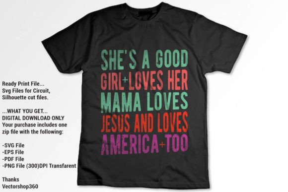 Jesus and Loves America Too T-Shirt Designs