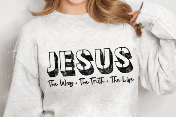 Jesus is the Way Truth Light SVG, PNG for T-Shirt Designs