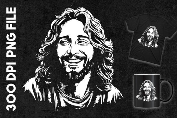 Jesus Portrait Clipart for T-Shirt Designs