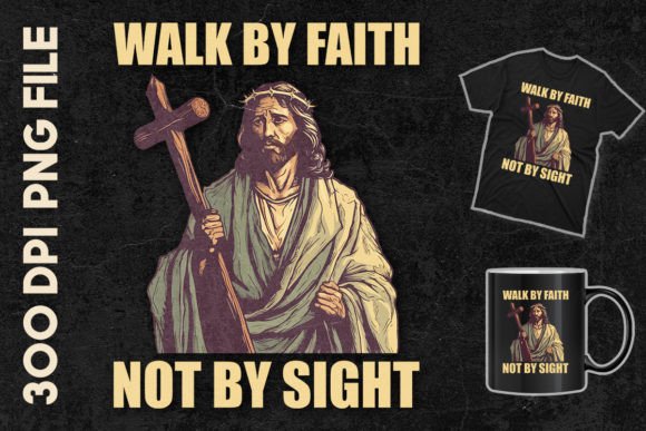 Walk by Faith Not by Sight Jesus Wise T-Shirt Designs